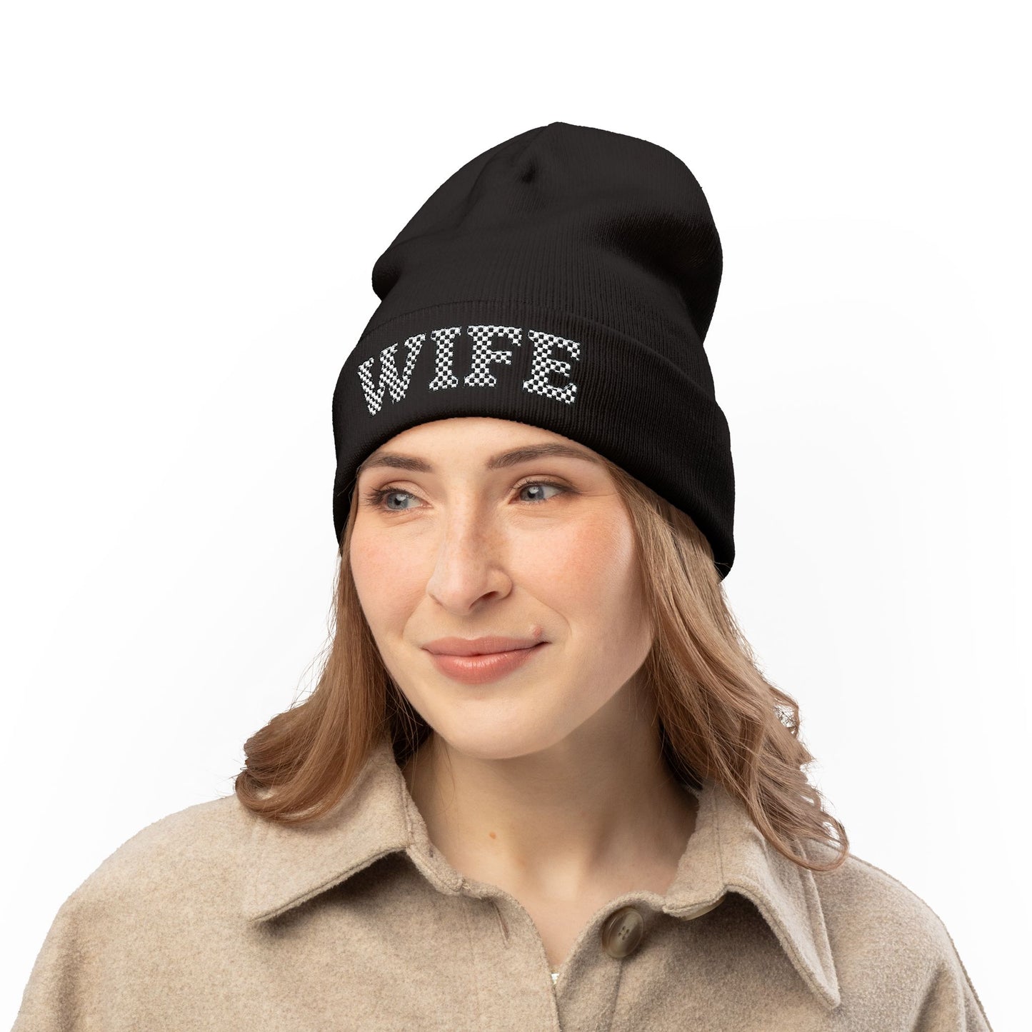WIFE Embroidered Beanie, Winter Hats, MRMRSJAMESON Hats