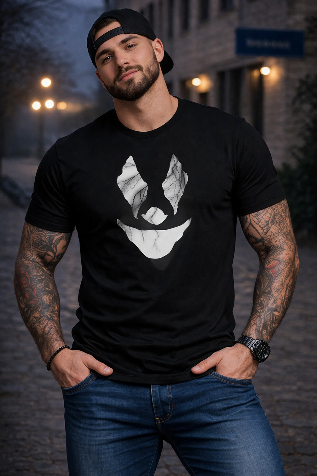 Lightning Joker Tee, Edgy Graphic T-Shirt, Dark Streetwear Shirt, Unisex Statement Tee, Alternative Fashion, Bold Graphic Tee