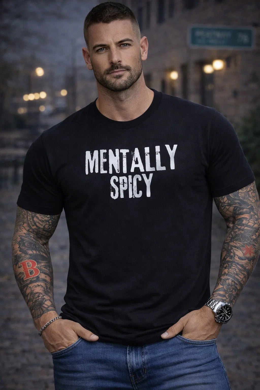 Mentally Spicy Shirt, Funny Graphic Tee, Sarcastic T-Shirt, Mental Health Humor Shirt, Unisex Black Tee