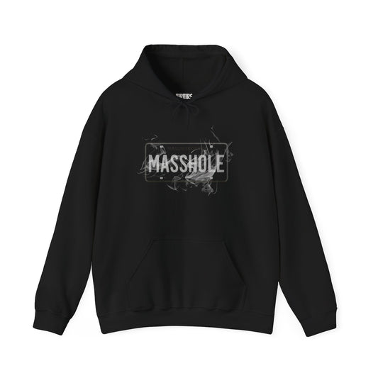 MASSHOLE Smoke Unisex Heavy Blend Hoodie, Massachusetts, MRMRSJAMESON