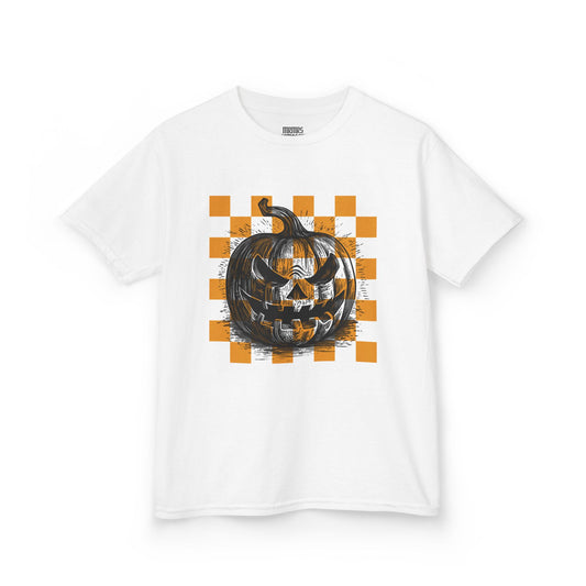 Matching Mini Orange Checkered Jack-O-Lantern Halloween T-Shirt, MRMRSJAMESON Shirts