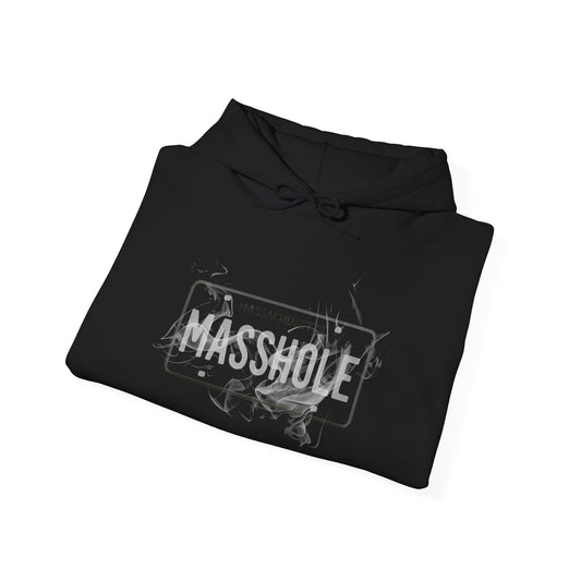 MASSHOLE Smoke Unisex Heavy Blend Hoodie, Massachusetts, MRMRSJAMESON