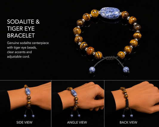 Healing Sodalite & Tigers Eye Bracelet