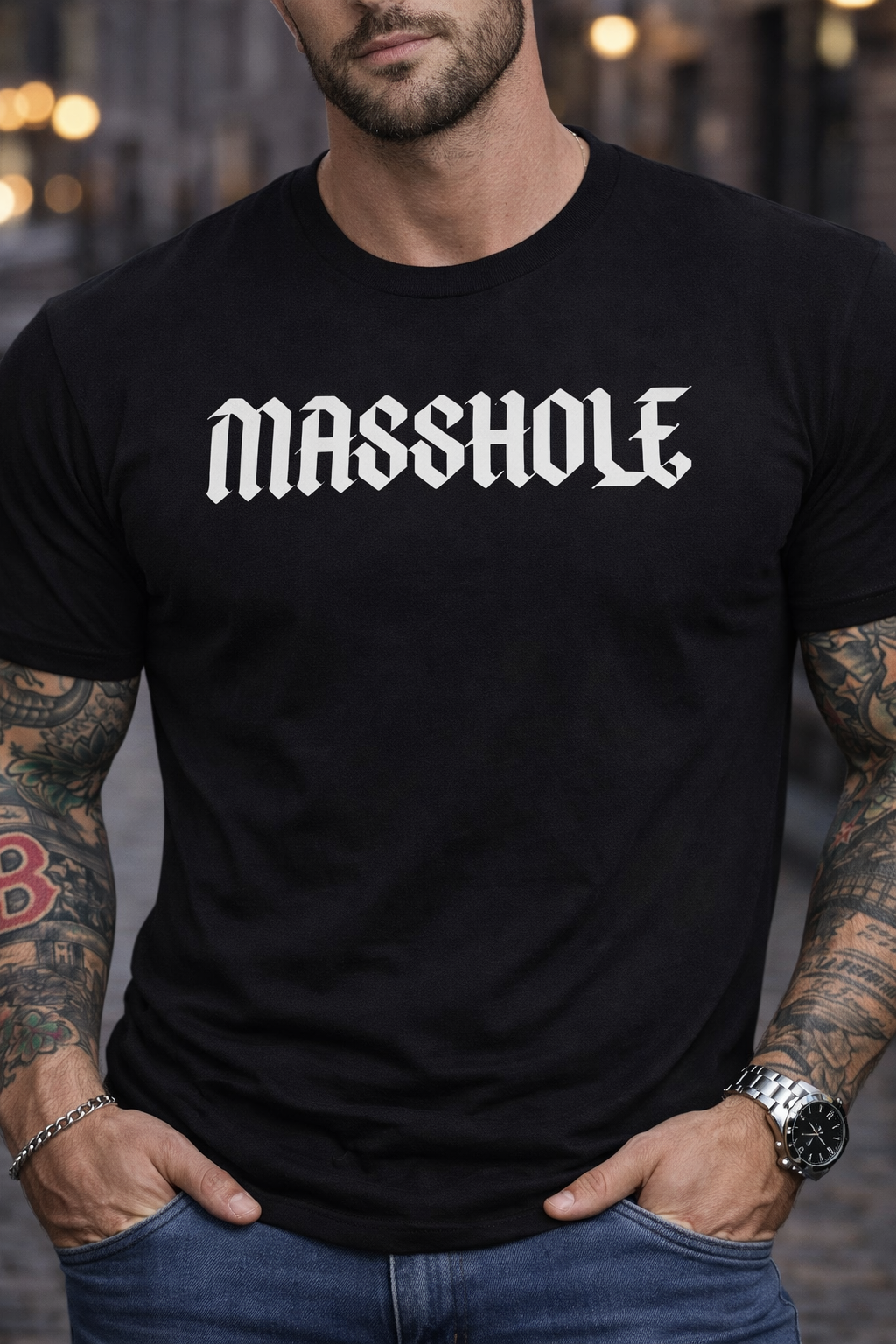 Masshole Shirt, Boston T-Shirt, Funny Boston Tee, Massachusetts Pride Shirt, New England Apparel, Gothic Font Tee, Unisex